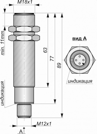 Датчик бесконтактный индуктивный ИВ09-NO-DC-P(Л63)