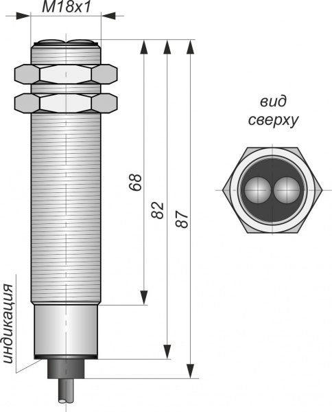 Датчик бесконтактный оптический O05-NO/NC-PNP(Л63)