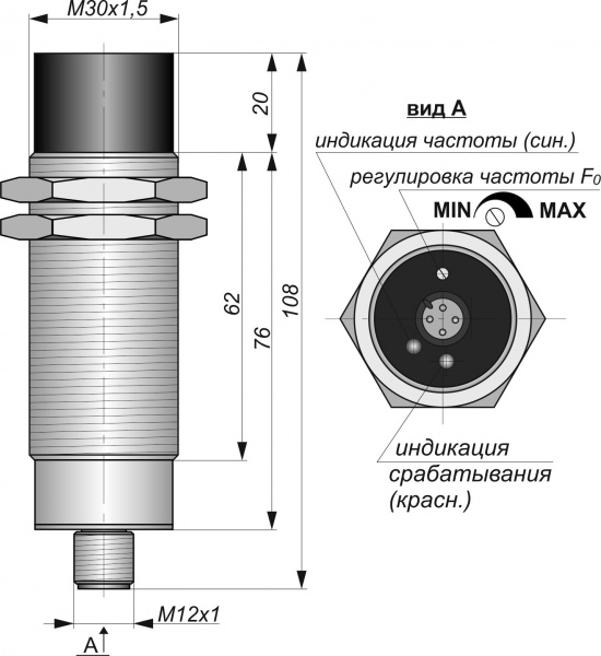 Датчик контроля скорости ИДС27-NC-AC-P-Z-50(Л63)