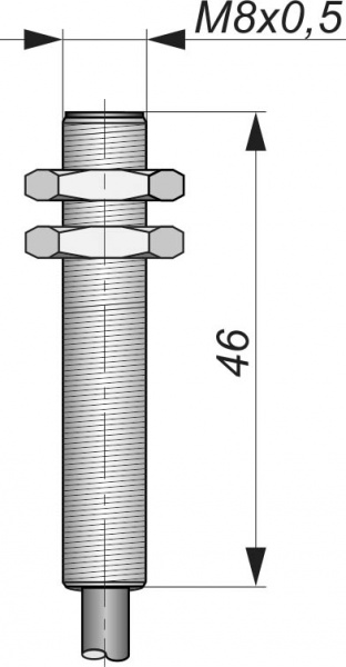 Датчик бесконтактный герконовый DG8.2MIL-CD-NC-G-4-SS(Транскаб-КМПнг(А)-HF 2х0,75)