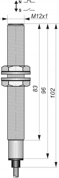 Датчик бесконтактный герконовый DG12MTA-CD-NCB-K-2-SS